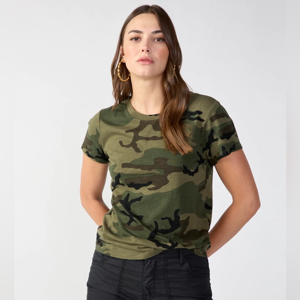 Sanctuary Green Camo Short Sleeve Tee